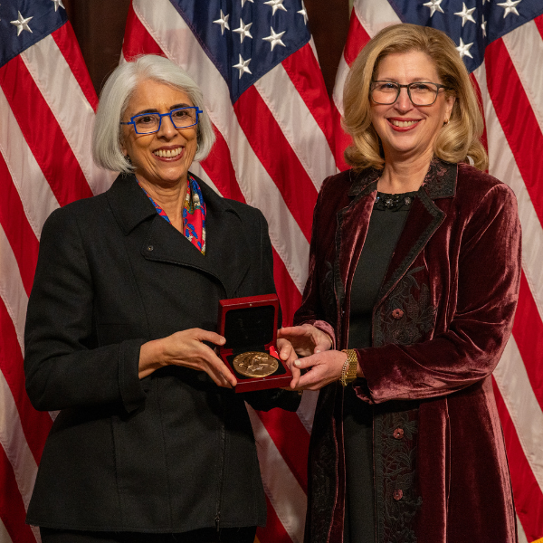 Woodruff accepting medal